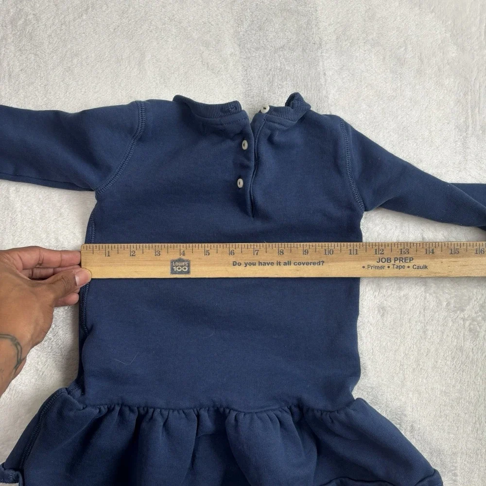 Ralph Lauren Polo Bear‎ Blue Long Sleeve Dress Infant Size 24 Months